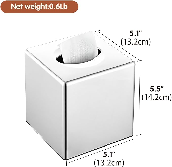 Tissue Box Cover, Square Facial Tissue Holder Storage - Image 3
