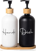 17 oz Hand Soap Dispenser Empty Glass Lotion Pump Bottles, Refillable Liquid by UUJOLY