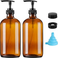 Vitreaux 16oz Amber Glass Soap Dispenser, 2 Pack Refillable Hand Soap Dispenser by Unknown