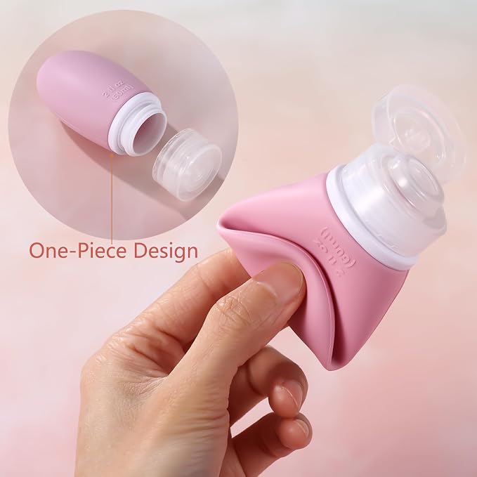 Leak Proof Silicone Travel Bottles, 4 Pack 2oz Liquid Squeezable Refillable - Image 2