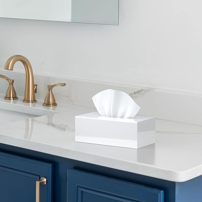 SILUT Acrylic Tissue Box Cover, Tissue Box Cover Rectangle, Modern Tissue Box - Image 2
