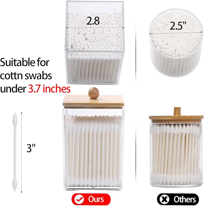 Tbestmax 12 OZ Cotton Swab/Ball/Pad Holder, Qtip Apothecary Jar - Image 4