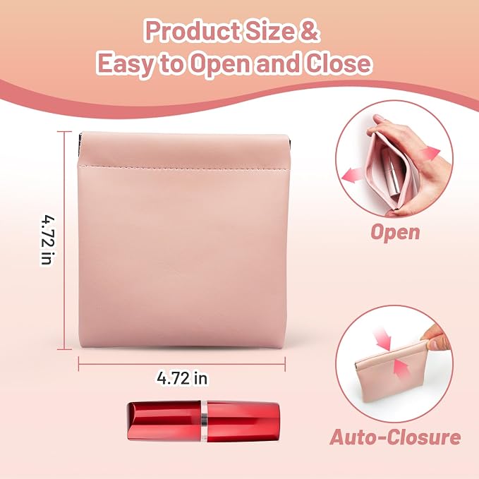 4 Pack 4.7"×4.7" Small Pouches for Purse, Snap Closure Organizer Pouch - Image 3