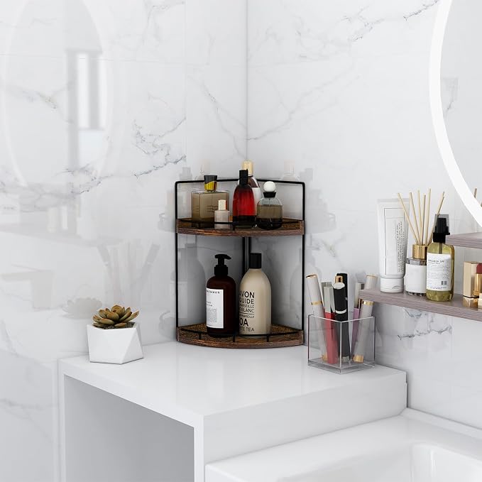 Dorhors 2-Tier Bathroom Counter Organizer, Vanity Counter Corner Shelf - Image 2