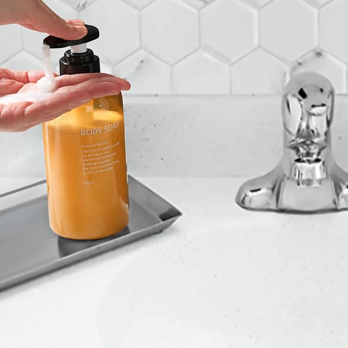 3pcs Refillable Shampoo and Conditioner Bottles, 16.9oz/500ml Shampoo - Image 5
