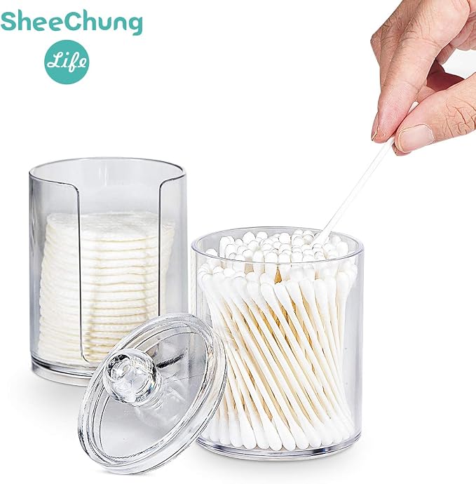 SheeChung 2-Pack Clear Acrylic Qtip Holder - Image 2
