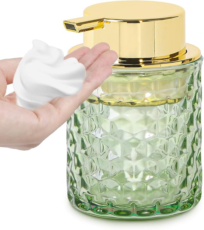 Green Foaming Soap Dispenser, Glass Soap Dispenser by Fvstar