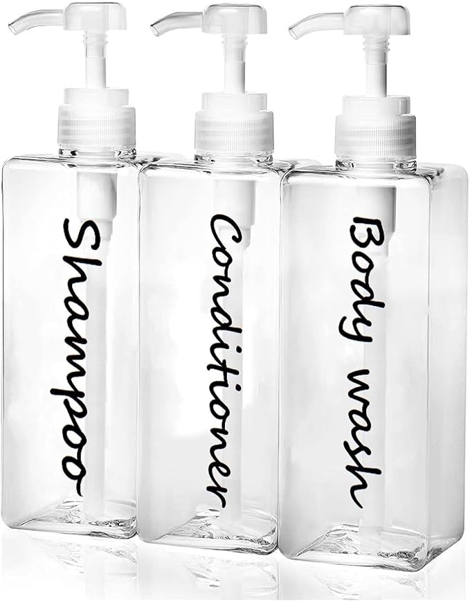 21oz Refillable Shampoo and Conditioner Bottles by DIDROOM