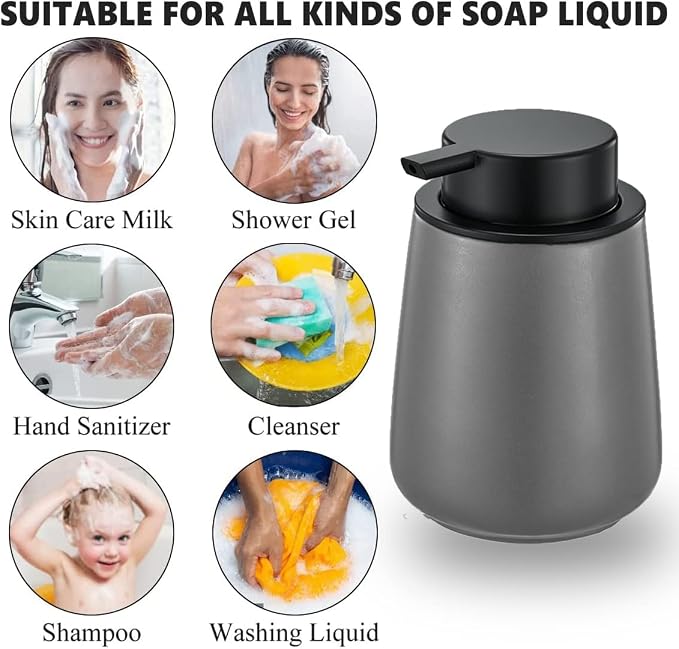 12Oz Grey Soap Dispenser Set - Image 8