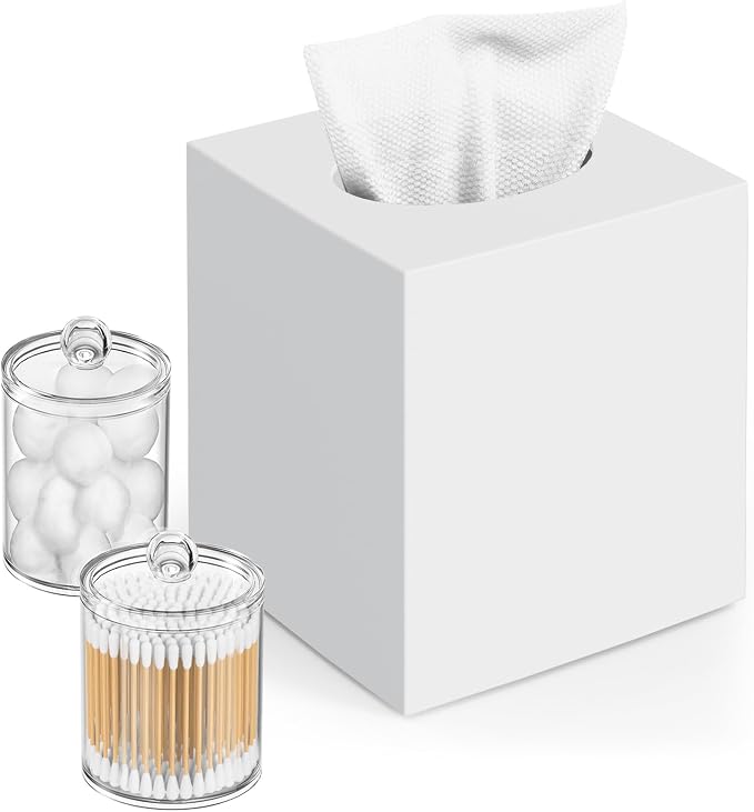 Tissue Box Cover, Square Facial Acrylic Tissue Box Holder by Chintu