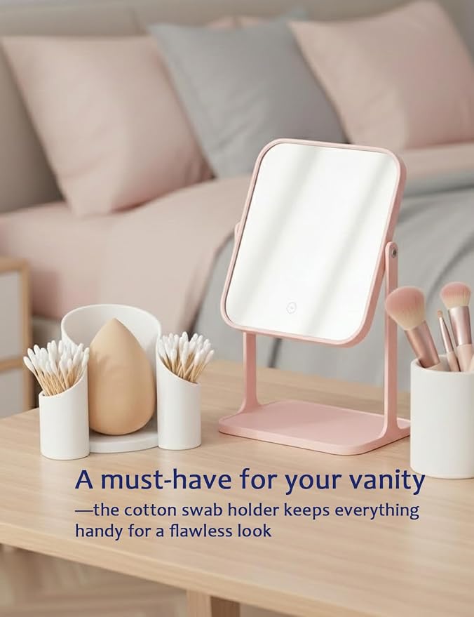 White 3-Compartment Vanity Organizer & Cotton Swab Holder - Image 5