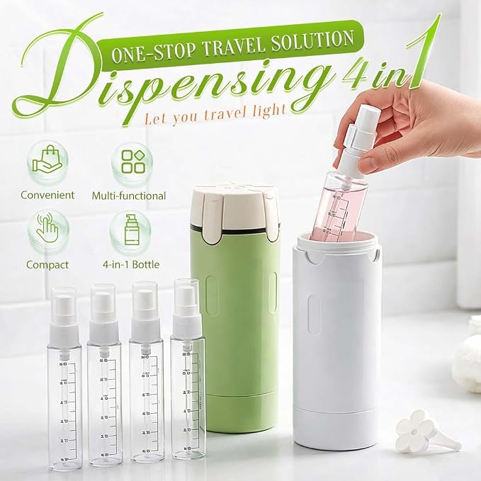 HISKI 4 in 1 Travel Bottles for Toiletries, Portable Travel Toiletries Bottle - Image 3
