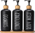 MOMEEMO Black Shower Soap Dispenser Set, Contains 3 Extra-Thick PET Plastic by MOMEEMO