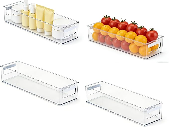 vacane Clear Refrigerator Organizer Bins Plastic Food Storage Fridge Organizer by vacane