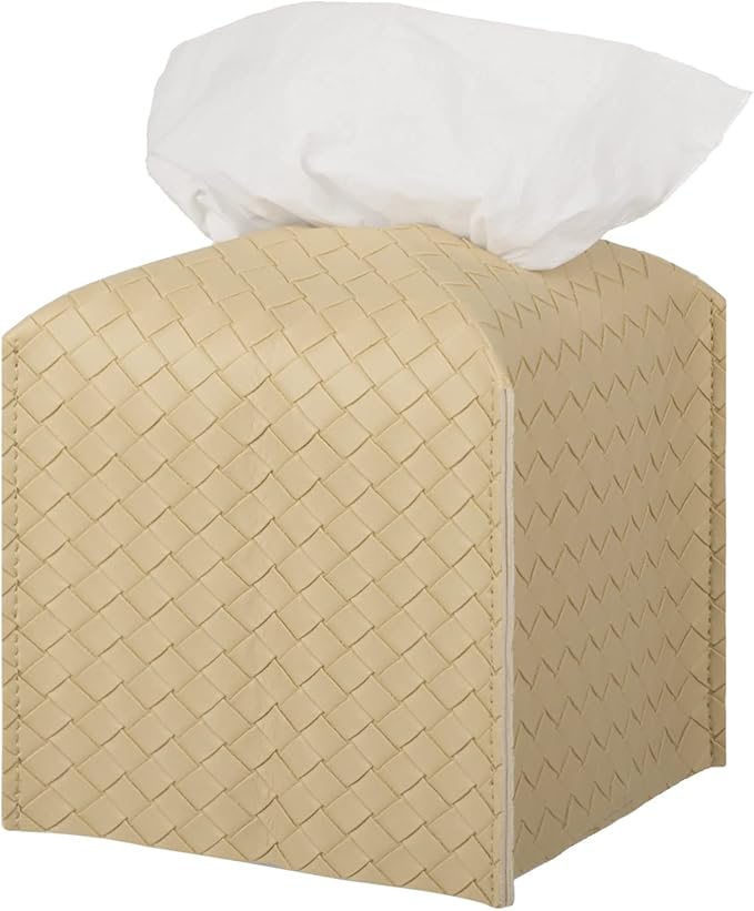 Tissue Box Cover PU Leather Tissue Holder Square Facial Tissue Case Facial by zoocatia