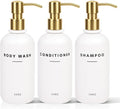 Set of 3 Shampoo and Conditioner Dispenser Stainless steel pump head - 16oz by DIDROOM