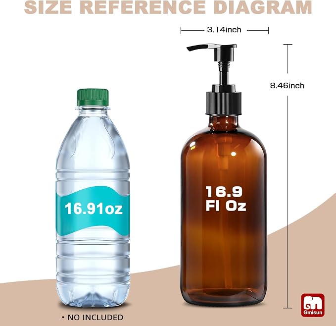 GMISUN Glass Shampoo and Conditioner Dispenser, Shower Soap Dispenser Bottles - Image 2