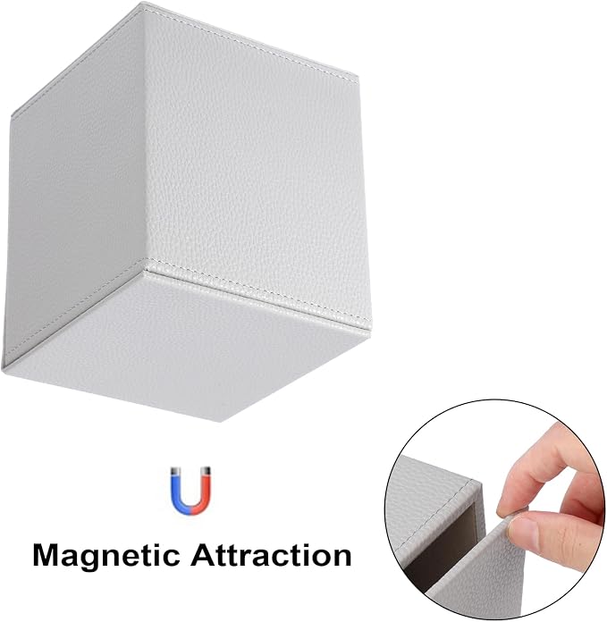 Sumnacon Tissue Box Cover Square Tissue Box Stylish PU Tissue Box Holder - Image 6
