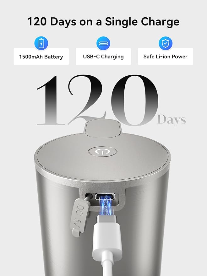 SUNLY Automatic Foam Soap Dispenser, 0.2s Fast Sensor, USB-C Rechargeable - Image 5