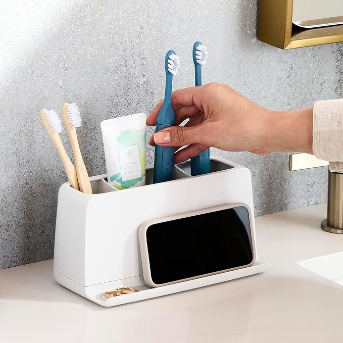 YouCopia The Ledge Toothbrush Holder, Bathroom Vanity Counter Organizer - Image 2