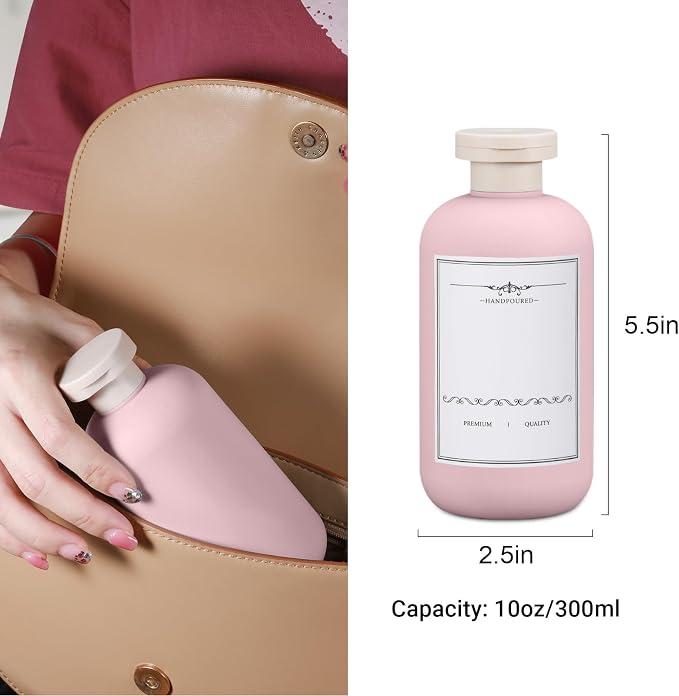Travel Shampoo Bottle, Empty Plastic Squeeze Bottles 10oz - Image 3