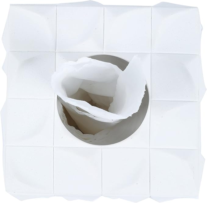Hymmah Modern Square Tissue Box Cover Holder, Bathroom Accessories Decor Unique - Image 4
