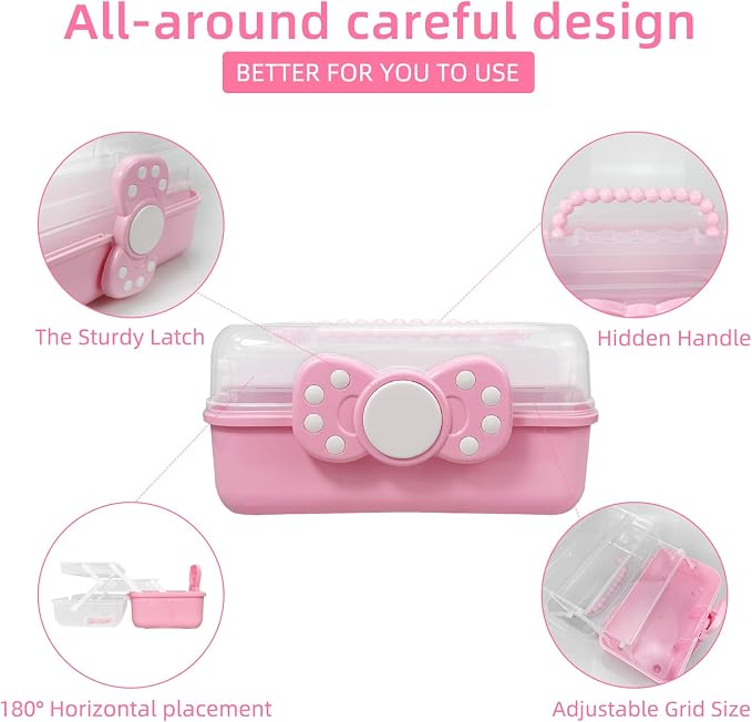 10.6in 3-Layer Multipurpose Storage Box Art Craft Organizer Storage Box Kids - Image 4