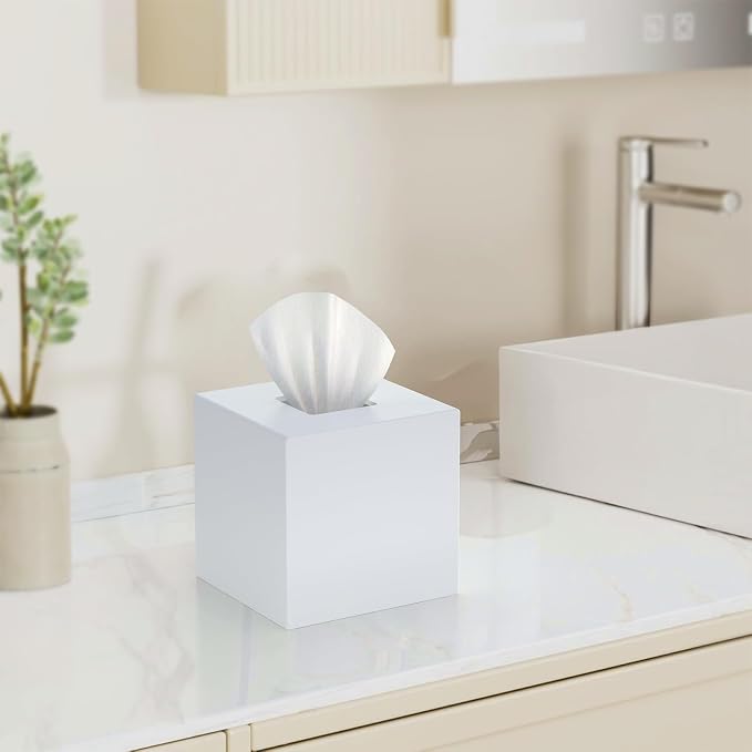 SILUT Tissue Box Cover Square, Acrylic Tissue Holder, Decorative Tissue Box - Image 2