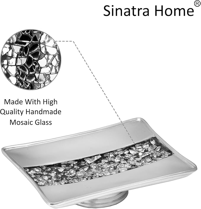 Zahari Home 4pc Sinatra Stylish Bathroom Accessories Set Liquid Soap Dispenser - Image 6
