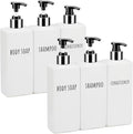 Segbeauty Plastic Shampoo and Conditioner Bottles, 16.9oz Empty Square Body by Segbeauty