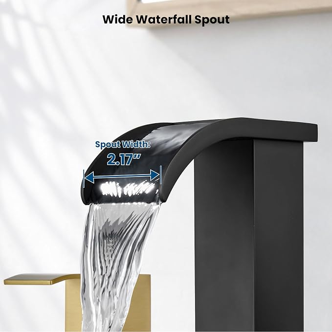 gotonovo Waterfall 8 inch Widespread Bathroom Faucet Set Bathroom Sink Faucet 3 - Image 5