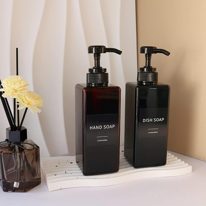 Soap Dispenser with Waterproof Labels, Thickened Plastic Hand Soap Dispenser - Image 4
