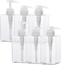 SUREAM Clear Empty Pump Bottles 6 Pack, 15oz/450ml Plastic Refillable Square by Suream