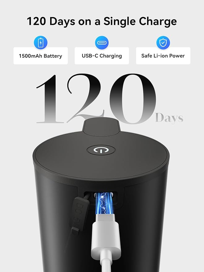 SUNLY Automatic Foam Soap Dispenser, 0.2s Fast Sensor, USB-C Rechargeable - Image 5