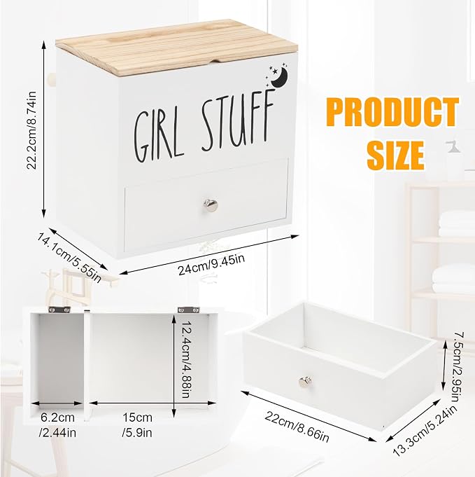 Tampon Holder for Bathroom, Feminine Product Organizer Pad Case - Image 3