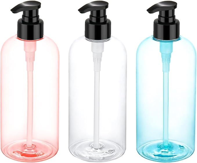 Bynccea Plastic Pump Bottle 16 oz/500 ml Empty Shampoo Pump Bottles Dispenser by Bynccea