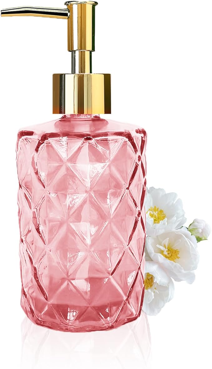 Glass Soap Dispenser with Gold Pump, Bathroom Soap Dispenser, 330ml Hand Foam by YTDTKJ