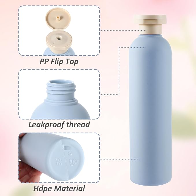2-Pack Squeeze Bottles, 260ml Plastic Refillable Travel Containers - Image 2