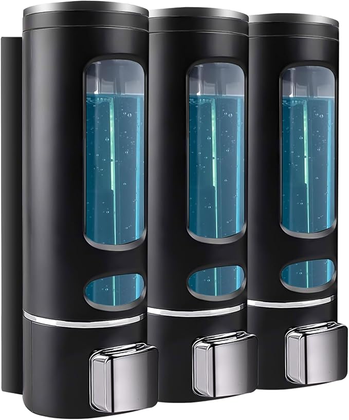 Shampoo and Conditioner Dispenser - 1200ML Wall-Mounted Shower Shampoo by WUKUR