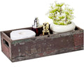 TIMRIS Farmhouse Distressed Wooden Storage Box, Rustic Bathroom Decor Box by TIMRIS