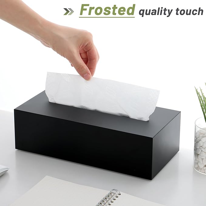 SANRUI Acrylic Facial Tissue Box Cover Holder - Image 4