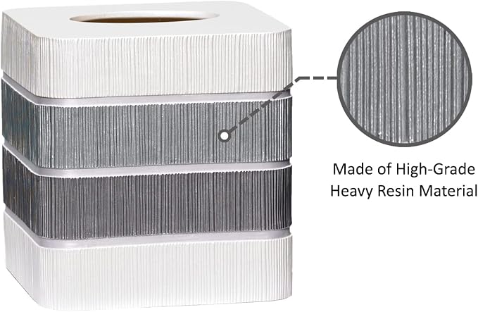 Zahari Home 2pc Modern Line Stylish Bath Accessories Set Waste Basket & Square - Image 7