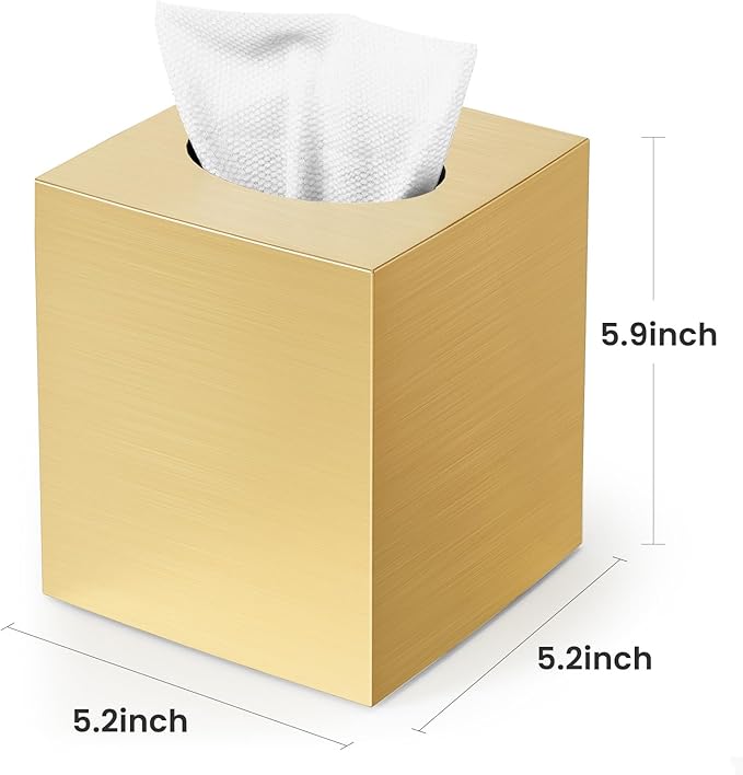 Tissue Box Cover, Square Modern Facial Acrylic Tissue Holder Napkin Dispenser - Image 3