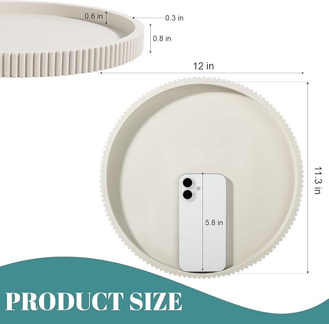 Silicone Bathroom Tray Round Kitchen Counter Organizer Decorative Vanity - Image 6
