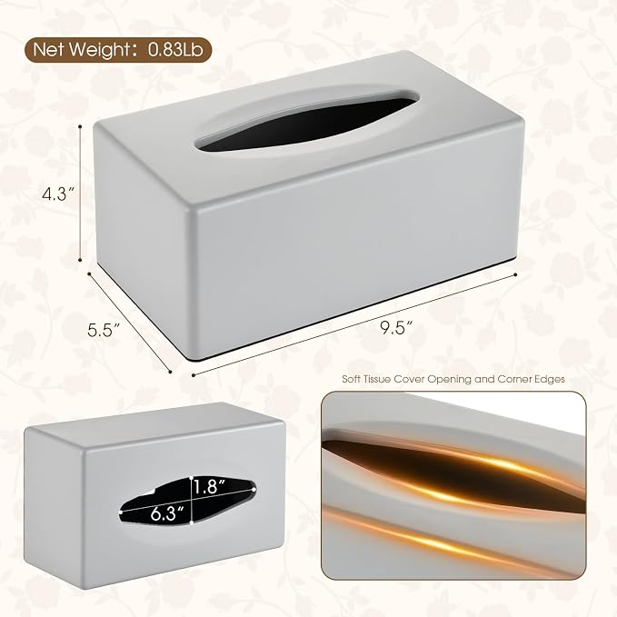 Tissue Box Cover, Rectangular Facial Tissue Holder - Image 4