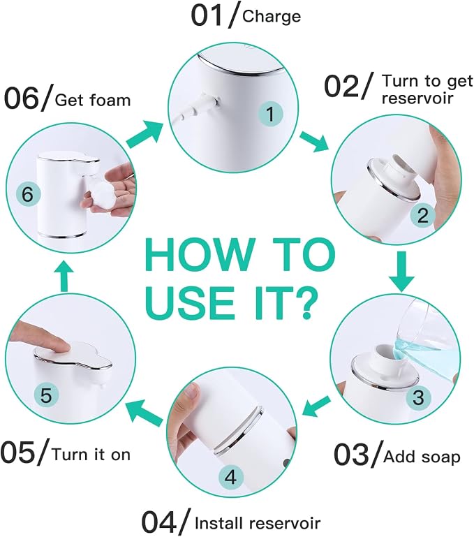 LAOPAO Soap Dispenser, Automatic Foaming Hand Soap Dispenser Touchless - Image 4