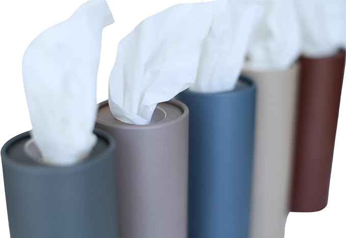 Cylinder Car Facial Tissue Holder, 5 Pack, 50 Tissues Per Cylinder, - Image 3