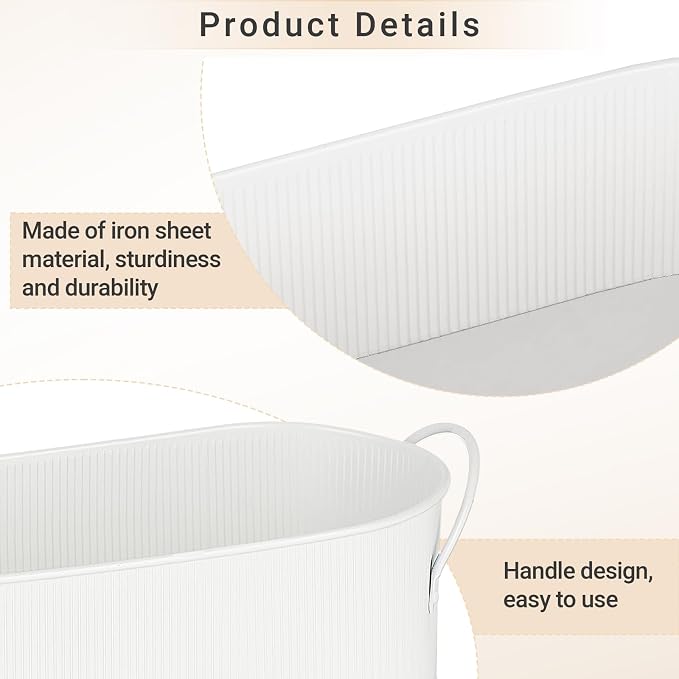 Mkono Metal Storage Basket for Toilet Tank Top Bathroom Decor, Galvanized Tray - Image 5