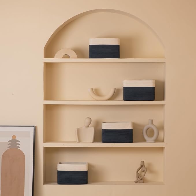 4 Pack Storage Baskets for Organizing, Woven Baskets for Shelves - Image 7