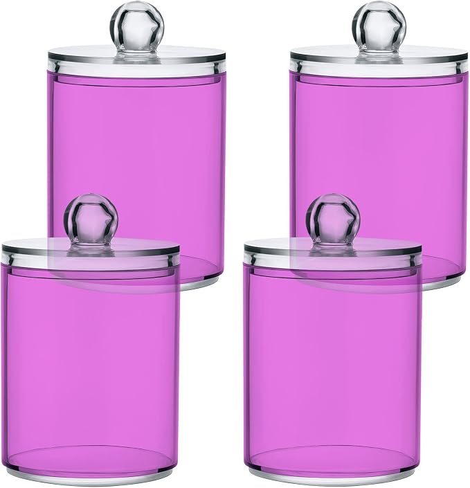 Orchid Qtip Holder Organizer Dispenser Cotton Swabs Cans Plastic Jars by SHJI